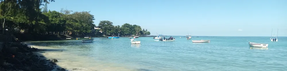 Trou aux Biches beach in Mauritius, where SEO-graphic production is based