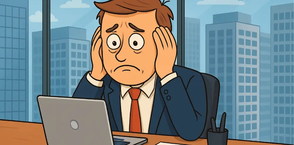 burn-out d'un chef d'entreprise avant d'externaliser la création de contenu