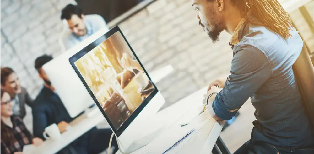 motion designer creating a visual in an offshore motion design agency